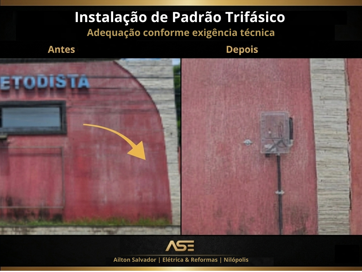 Instalação padrão trifásico residencial em Nilópolis RJ — Ailton Salvador Engenharia